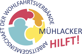 Mühlacker hilft! Das Logo der Arbeitsgemeinschaft der Wohlfahrsberbände Mühlacker.